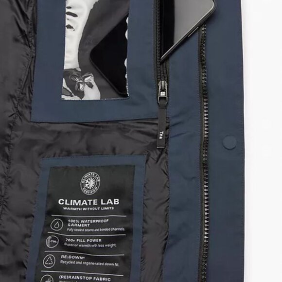 Aritzia TNA The Powder Dri Parka Long - Waterproof Windproof Down Parka Navy M - Picture 8 of 12